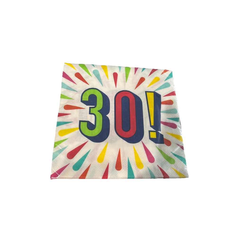 3 packs of Birthday Burst 30th Birthday Paper Napkins Tableware Party Creation